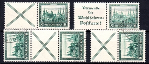 Deutsches Reich Mi.450 zestaw znaczków kasowanych do kombinacji
