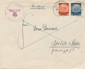 GG 004 koperta listu zagranicznego Sandomierz 1940 rok