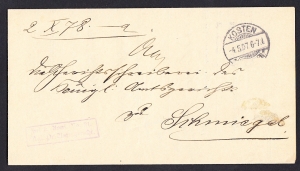 List urzędowy Kościan - Śmigiel 1907 rok