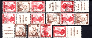 Deutsches Reich Mi.588+593 zestaw znaczków kasowanych do kombinacji