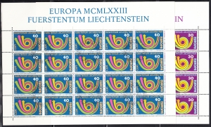 Liechtenstein Mi.0579-580 arkusze kasowane