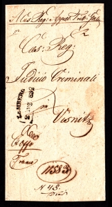 Lwów-Wiśnicz obwoluta listu 1832 rok